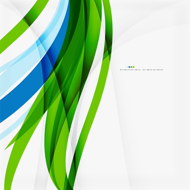 Vector green blue wave lines