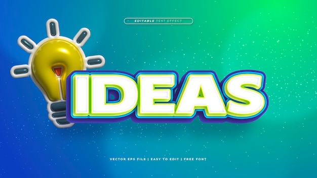 green blue and white ideas 3d editable text effect font style