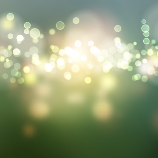 Vector green bokeh lights background