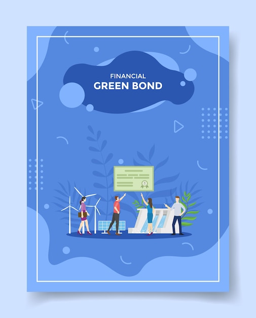 Green bond government concept for template of banners flyer books and magazine cover