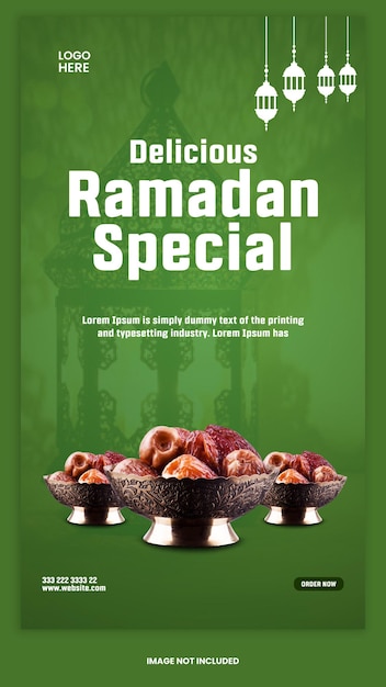 Vector a green book cover with the title ramadan special.