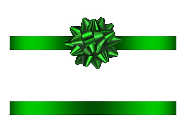 Green bow and ribbon