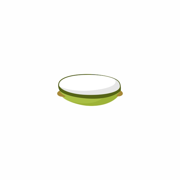 A green bowl with a green rim sits on a white background.