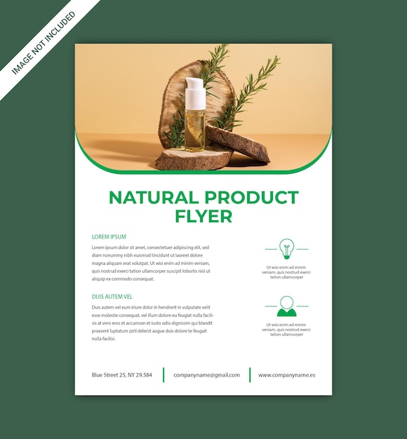 Green brochure of organic cosmetic