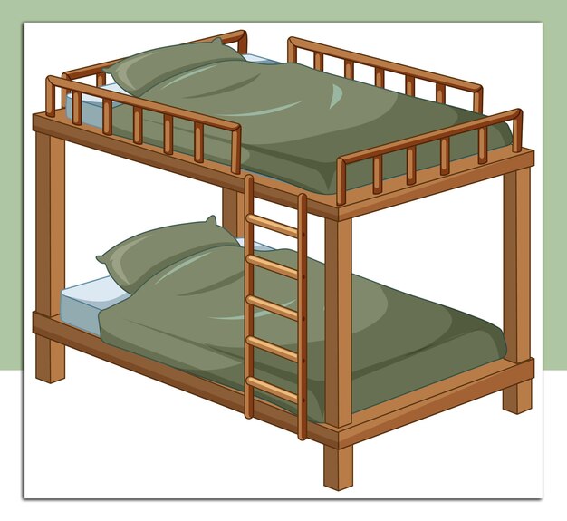 벡터 색 배경에 고립 된 녹색 갈색 층층 침대