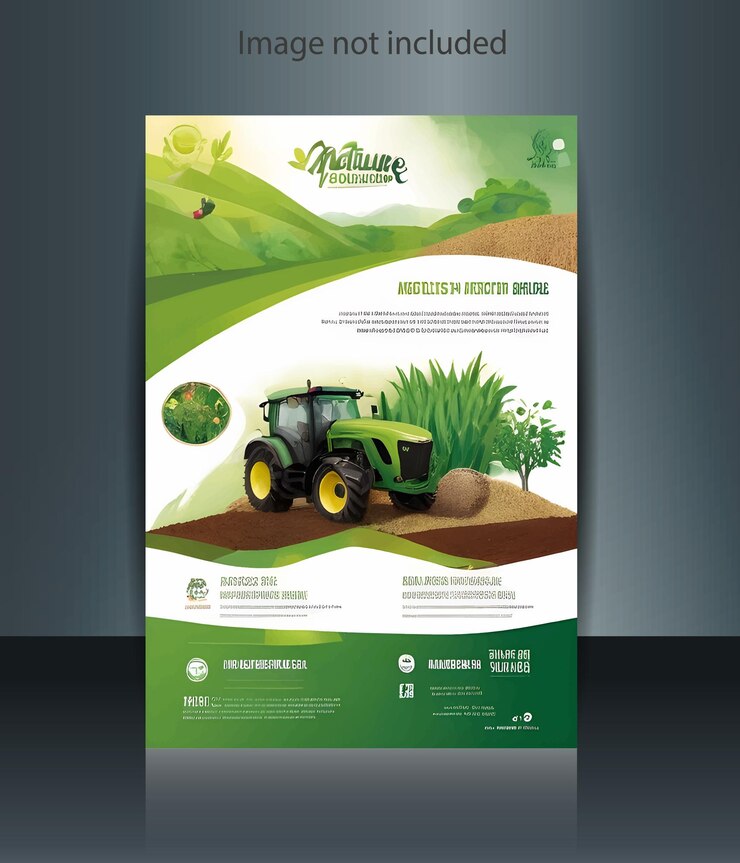 Vector a green and brown poster for the natural history of agriculture