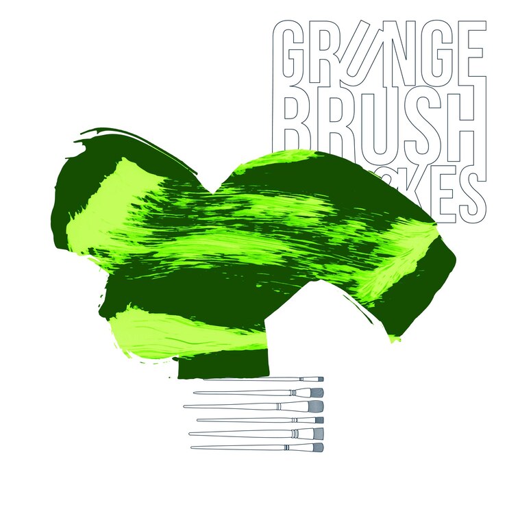 Vector green brush stroke and texture. grunge vector abstract hand - painted element.