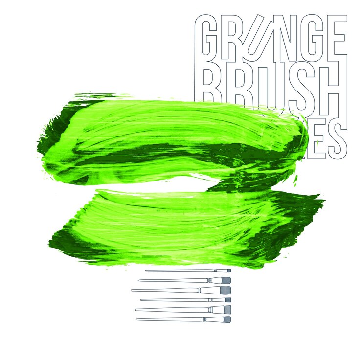 Vector green brush stroke and texture. grunge vector abstract hand - painted element.
