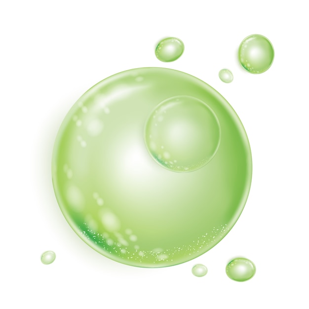 Вектор Водная эссенция green bubbles