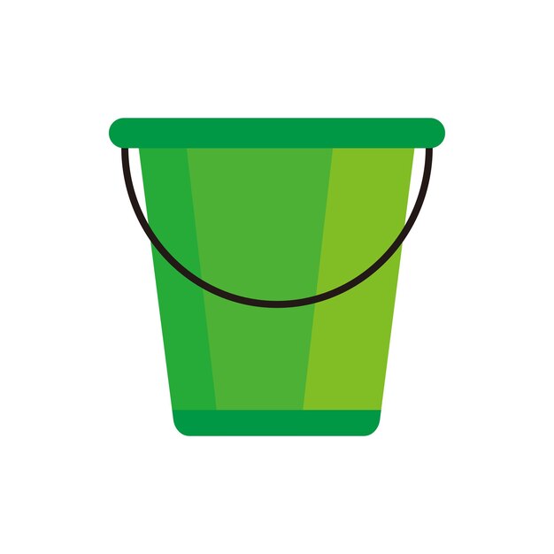 Green bucket icon Flat illustration of green bucket vector icon for web design resources graphic