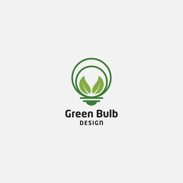 Green bulb logo icon design template