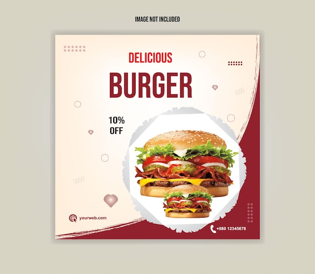 Green burger social media post facebook-ontwerp