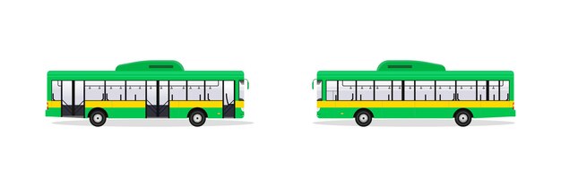 Autobus verde. trasporto pubblico, illustrazione vettoriale