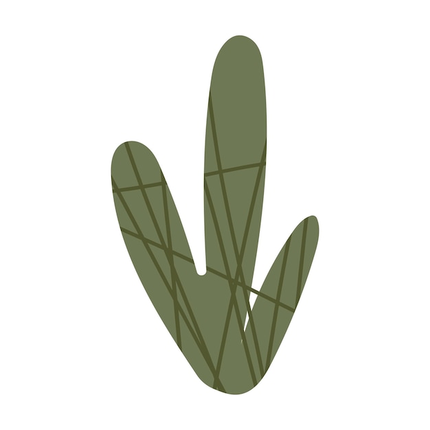 Vector green bush hand drawn illustration