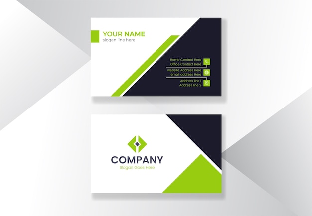 green business card design template for business company