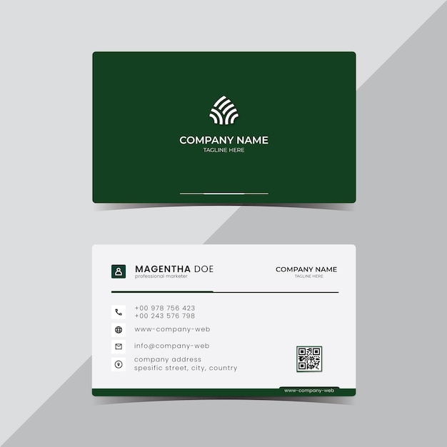 green business card design