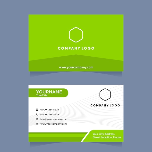 Green business card modern design template