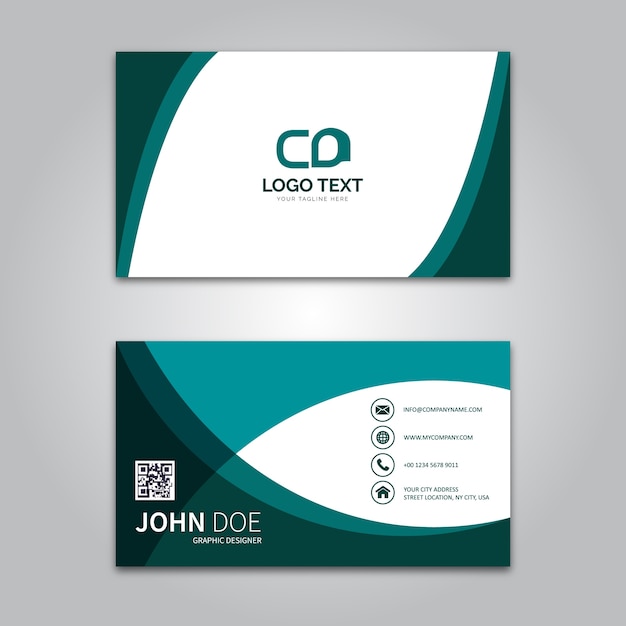 Green business card template