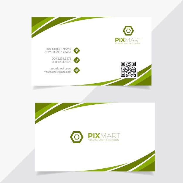 Vector green business card template