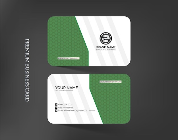 Green business card template