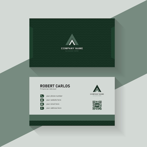 Green business identity card template concept