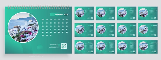 A green calendar with the date january 2014 on it