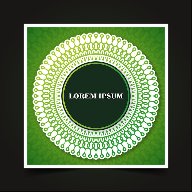 Green calligraphy ornament frame line design