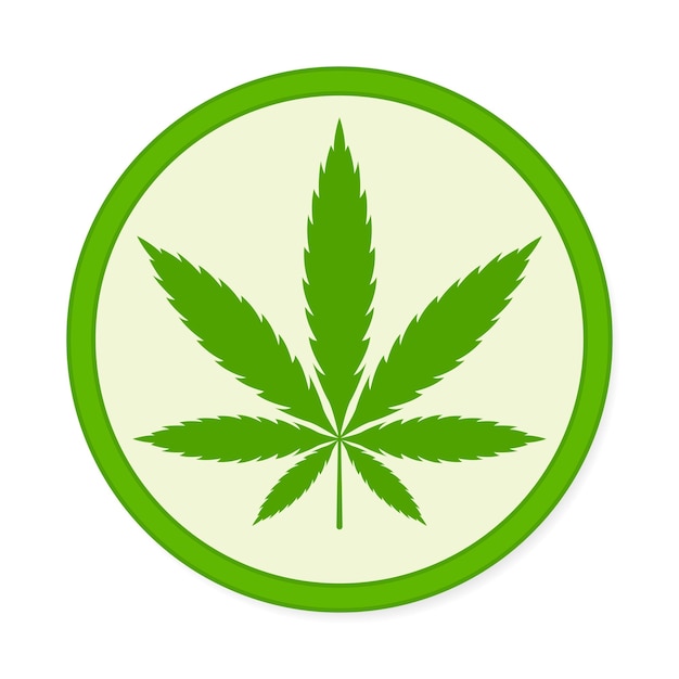 シャドウ ベクトル イラスト グリーン大麻サークル スタンプ ロゴ