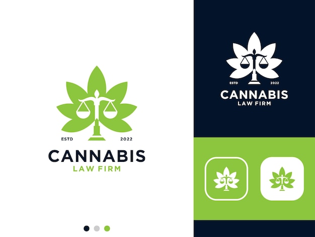 Design del logo dello studio legale di cannabis verde