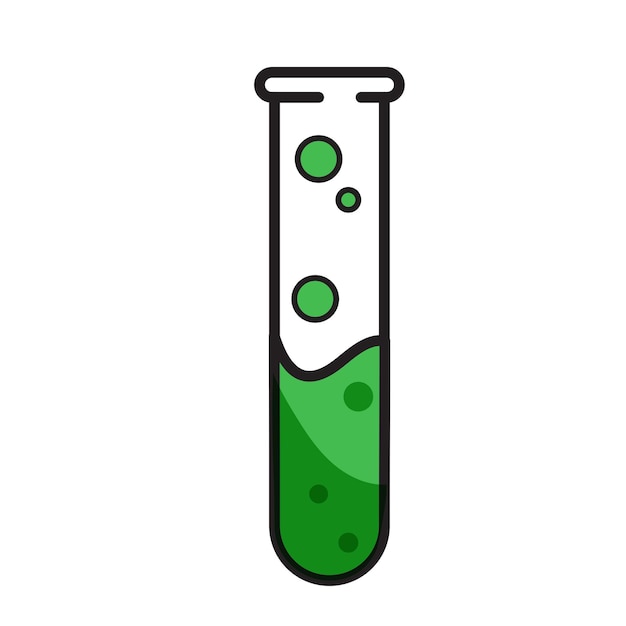 Vector green cannabis water in test tube icon isolated. vector illustration