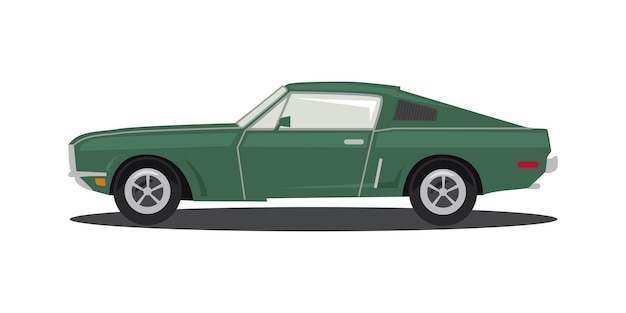 Green car on a white background in a flat style Vector image