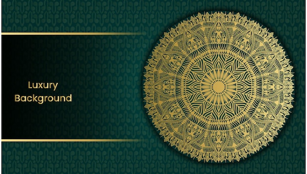 A green card with a gold mandala design.