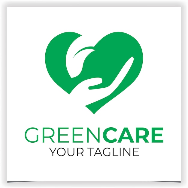 Vector green care logo design template