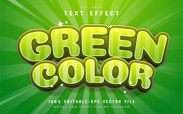 Green cartoon style text effect editable