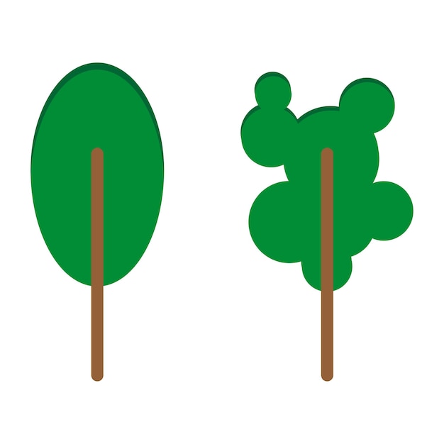 Green cartoon trees. Vector illustration. EPS 10.