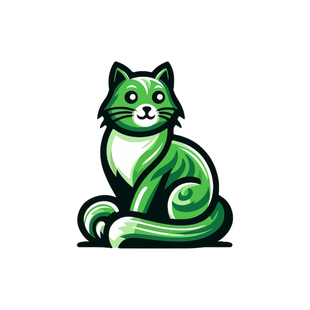 Vector green cat ai generated image