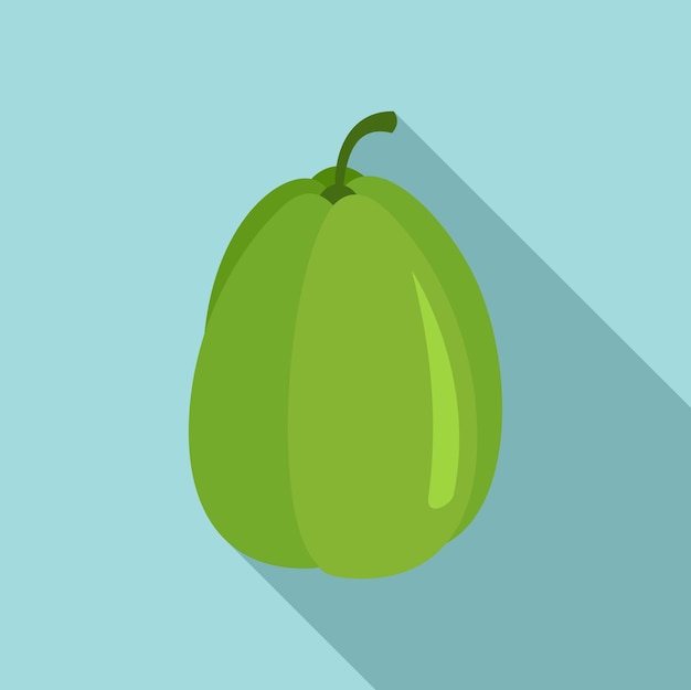 녹색 Chayote 식물 아이콘 웹 디자인을 위한 녹색 Chayote 식물 벡터 아이콘의 평면 그림