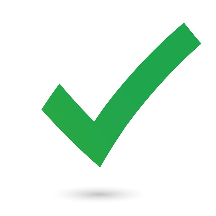 Vector green check mark icon isolated on white background sign symbolvector