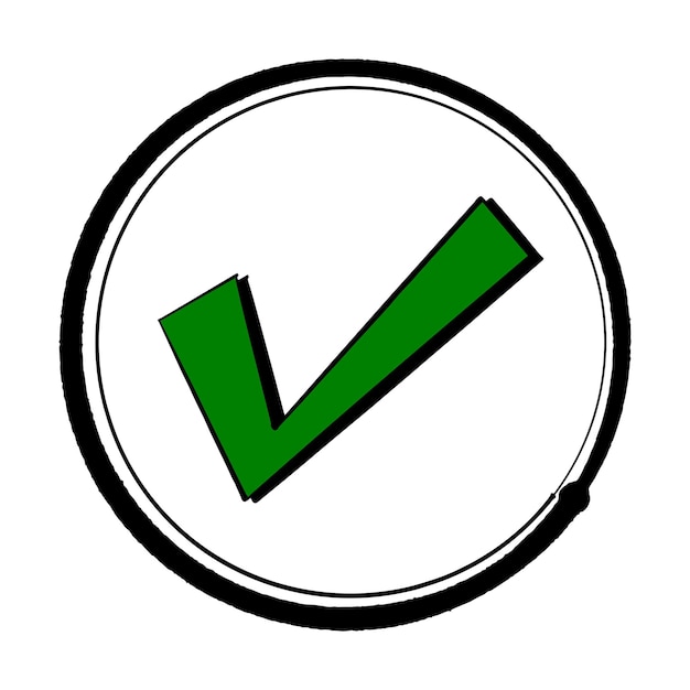 Vector green checkmark in the circle vector illustration