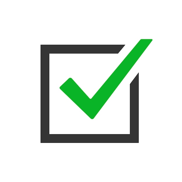 Green checkmark icon vector