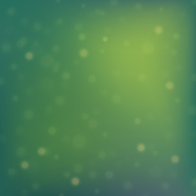 Vector green christmas background with bokeh lights.