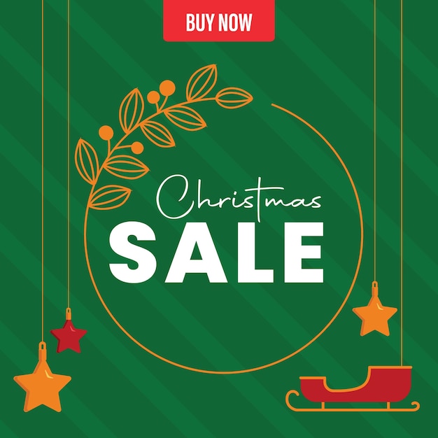 Green Christmas Sale poster