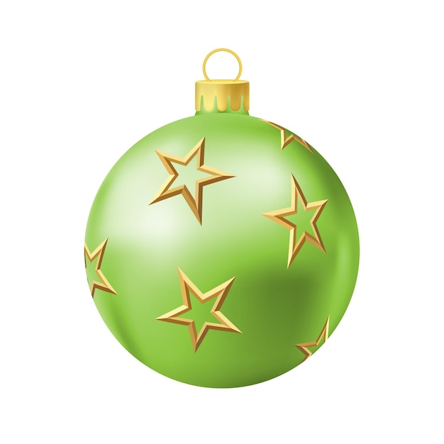 Green Christmas tree ball with gold star