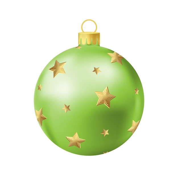 Green Christmas tree ball with gold star