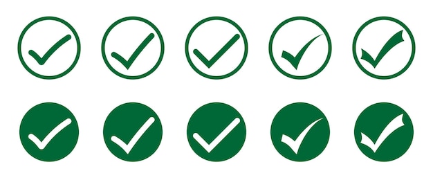 Vector green circle check mark icon