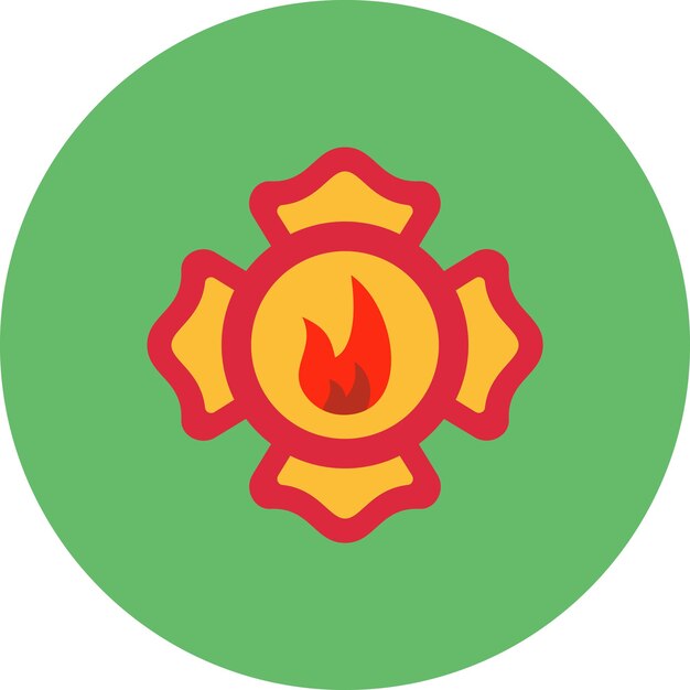 Vector a green circle with a flame on it