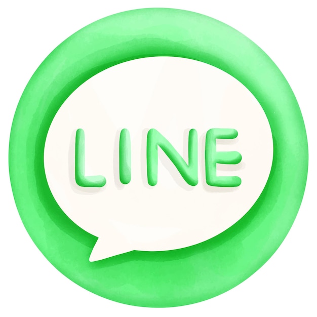 a green circle with a green circle that says line line in green