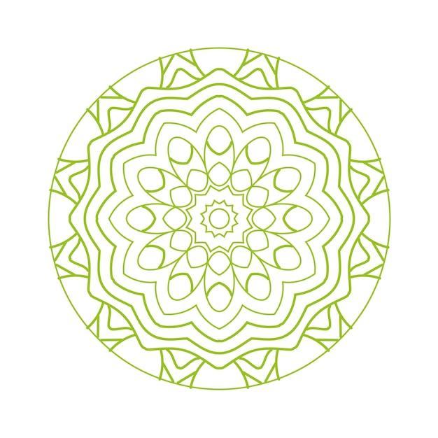 A green circle with a pattern in the middle.