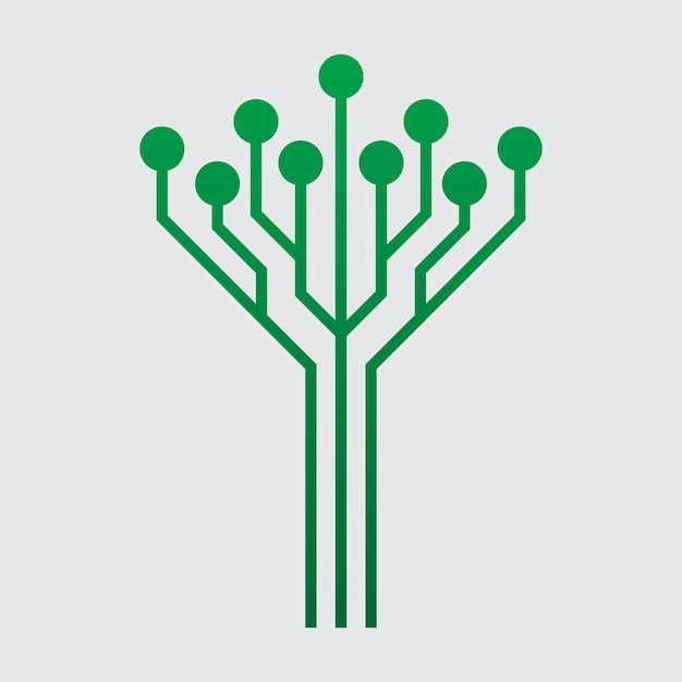 Green circuit tree vector illustration