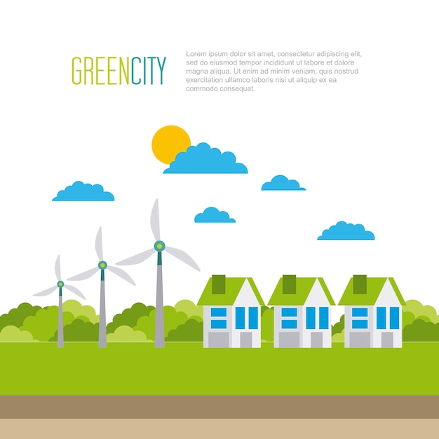 Vector green city ecology energy environment